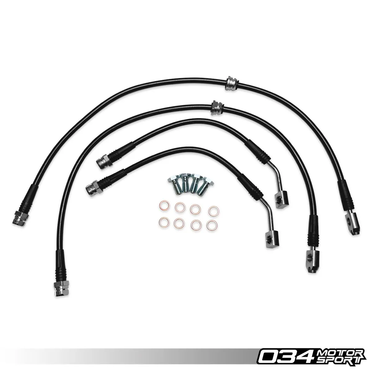 034Motorsport Плетени Спирачни Маркучи 2.0 TSI MQB и MQB EVO